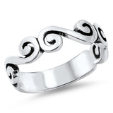 Infinity Spiral Oxidized Stackable Ring New .925 Sterling Silver Band Sizes 5-12