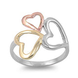 Rose Gold-Tone Promise Purity Cute Ring New .925 Sterling Silver Band Sizes 4-12