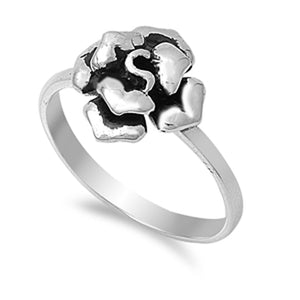 Hawaiian Plumeria Tropical Rose Ring New .925 Sterling Silver Band Sizes 4-9