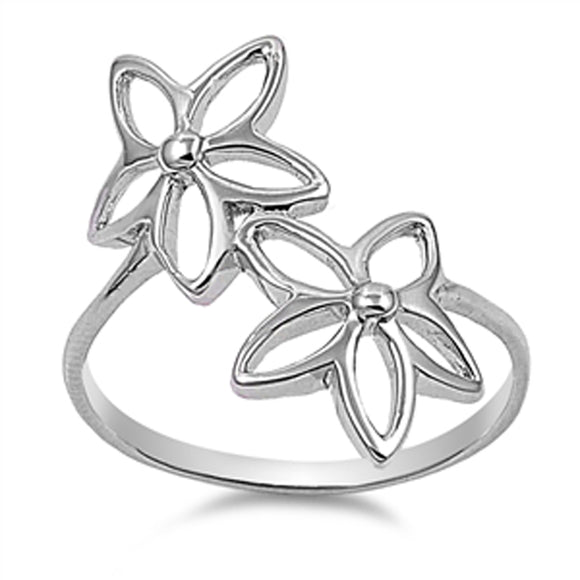 Hawaiian Plumeria Flower Filigree Girl's Ring Sterling Silver Band Sizes 4-12