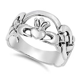 Oxidized Claddagh Celtic Knot Heart Purity Ring Sterling Silver Band Sizes 4-10