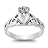 Claddagh Celtic Knot Heart Filigree Ring New 925 Sterling Silver Band Sizes 4-10