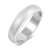 Matte Finished Shiny Edge Wedding Ring New .925 Sterling Silver Band Sizes 6-13