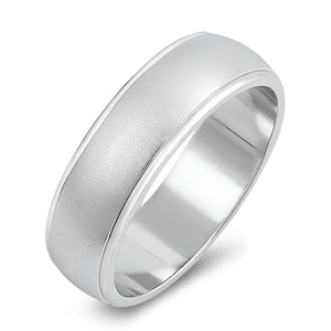 Polished Matte Finish Simple Ring New .925 Sterling Silver Band Sizes 6-13