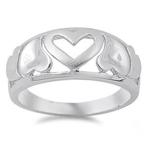 Filigree Heart Purity Promise Friendship Ring Sterling Silver Band Sizes 5-10