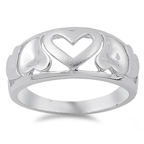 Filigree Heart Purity Promise Friendship Ring Sterling Silver Band Sizes 5-10