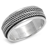 Sterling Silver Men's Oxidized Spinner Ring Cute Pure 925 Band 8mm Sizes 7-13