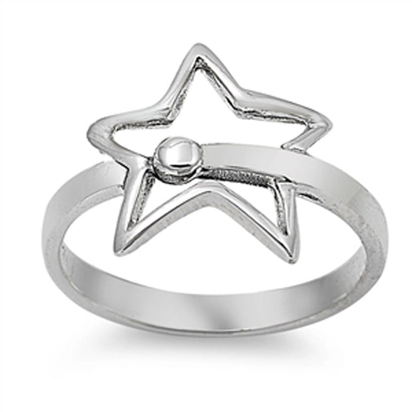 Shooting Star Bead Mystical Universe Ring .925 Sterling Silver Band Sizes 5-10