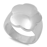 High Polish Flower Beautiful Ring New .925 Sterling Silver Band Sizes 6-9