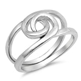 Two Piece Puzzle Knot Criss Cross Ring New .925 Sterling Silver Band Sizes 4-15