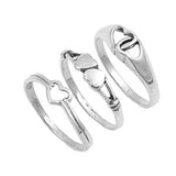 Heart Purity Promise Set Infinity Knot Ring .925 Sterling Silver Band Sizes 3-10