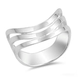 Curved Wave Stacked Thumb Ring New .925 Sterling Silver Band Sizes 5-10