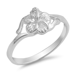 Hawaiian Tropical Flower Filigree Ring New .925 Sterling Silver Band Sizes 4-10