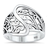 Filigree Wave Victorian Style Beautiful Ring 925 Sterling Silver Band Sizes 5-10