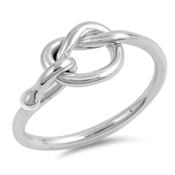 Love Knot Loop Friendship Infinity Ring New .925 Sterling Silver Band Sizes 4-13