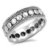 Bali Rope Oxidized Thin Thumb Ring New .925 Sterling Silver Band Sizes 6-13