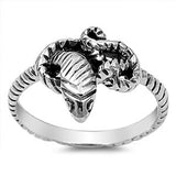 Snake Detailed Rope Twist Infinity Coil Ring 925 Sterling Silver Band Sizes 5-11