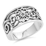 Oxidized Filigree Flower Swirl Knot Ring New 925 Sterling Silver Band Sizes 5-10