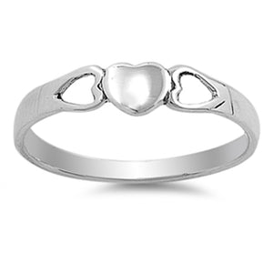 High Polish Heart Purity Promise Ring New .925 Sterling Silver Band Sizes 4-9