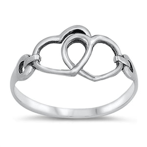 Interlocking Infinity Love Knot Heart Ring .925 Sterling Silver Band Sizes 4-10