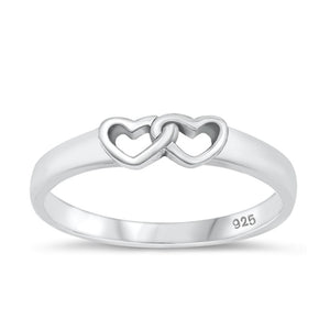 Infinity Symbol Interlocking Love Heart Ring 925 Sterling Silver Band Sizes 4-9