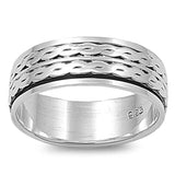 Spinner Double Infinity Weave Knot Ring Sterling Silver Band Sizes 8-13