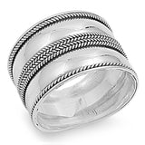 Polished Bali Rope Braid Woven Ring New .925 Sterling Silver Band Sizes 5-12