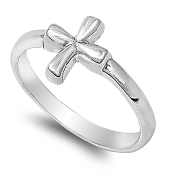 Square Christian Cross Love Jesus Ring .925 Sterling Silver Small Band Sizes 4-12