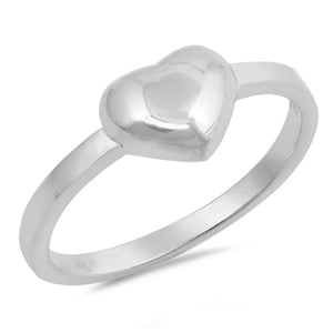 Sterling Silver Woman's Plain Cute Heart Ring Promise 925 Band 7mm Sizes 2-13