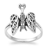 Celtic Knot Winged Butterfly Heart Ring New .925 Sterling Silver Band Sizes 5-10