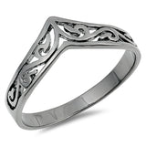 Filigree Celtic Black-Tone Thumb Ring New .925 Sterling Silver Band Sizes 3-12