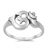 Aum Om Ohm Sanskrit Symbol Ring .925 Sterling Silver Yoga Band Sizes 4-10