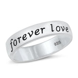 Forever Love Script Purity Promise Ring New .925 Sterling Silver Band Sizes 5-12