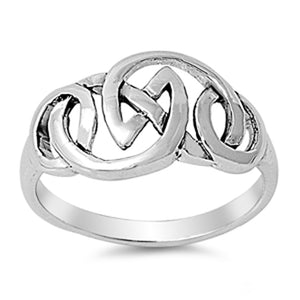 Oxidized Celtic Knot Criss Cross Ring New .925 Sterling Silver Band Sizes 4-11