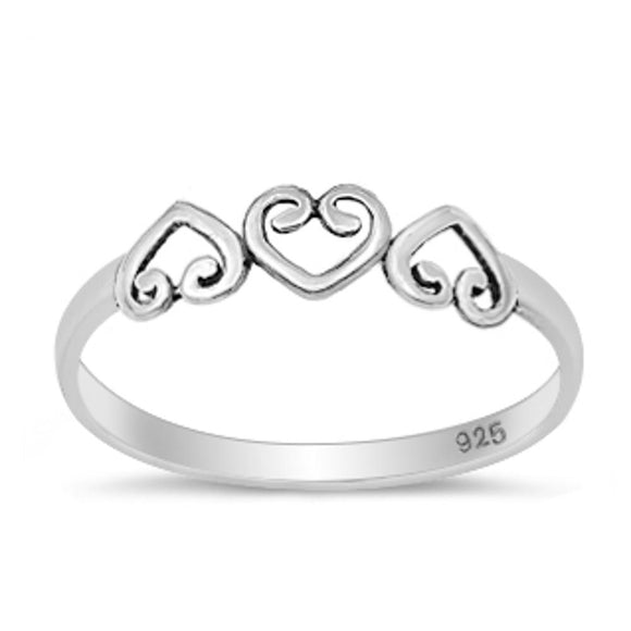 Sterling Silver Woman's Love Heart Simple Ring Fashion 925 Band 4mm Sizes 3-10