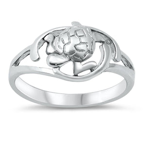 Hawaiian Turtle Filigree Sea Life Ring New .925 Sterling Silver Band Sizes 5-10