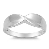 High Polish Bow Twist Plain Simple Ring New .925 Sterling Silver Band Sizes 4-13