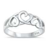 Women's Heart Love Forever Promise Ring New .925 Sterling Silver Band Sizes 4-10