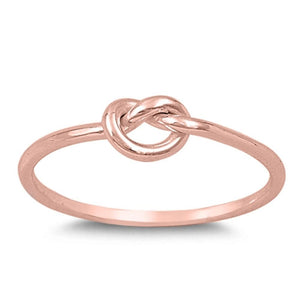 Rose Gold-Tone Infinity Knot Promise Ring .925 Sterling Silver Band Sizes 4-10