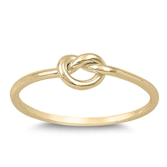 Gold-Tone Infinity Knot Promise Ring .925 Sterling Silver Love Band Sizes 4-10