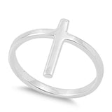 Endless Cross Christian Fashion Ring .925 Sterling Silver Bar Band Sizes 4-12