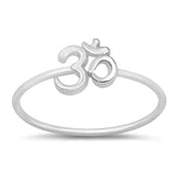 Thin Simple Om Sign Fashion Ring New .925 Sterling Silver Band Sizes 3-10