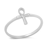 Thin Ankh Cross Wholesale Ring New .925 Sterling Silver Band Sizes 2-9