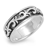 Men's Spinner Celtic Wedding Ring Fashion .925 Sterling Silver Band Sizes 4-14