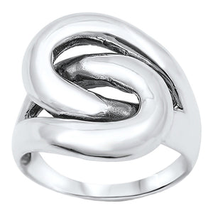 Figure Eight Linked Knot Rope Ring New .925 Sterling Silver Band Sizes 6-11