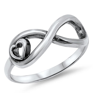 Women's Infinity Heart Promise Ring New .925 Sterling Silver Band Sizes 5-10