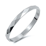 Men's Women's Diamond Cut 2mm Band Classic Ring .925 Sterling Silver Sizes 3-14