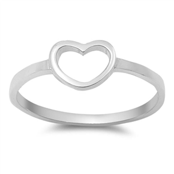 Heart Women's Girl's Promise Ring New .925 Sterling Silver Band Sizes 3-10