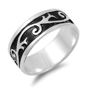 Women's Cute Swirl Design Fashion Ring New .925 Sterling Silver Band Sizes 5-14