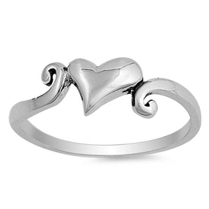 Heart Love Simple Plain Promise Ring New .925 Sterling Silver Band Sizes 4-10